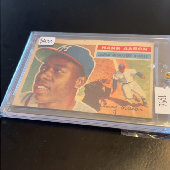 Authentic!! Hank Aaron 1956 Topps White Back Card #31 - Picture 3 of 8